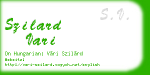 szilard vari business card