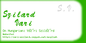 szilard vari business card